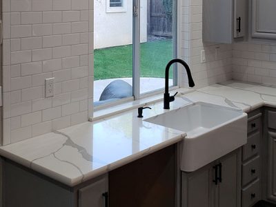 Quartz Backsplash Installation